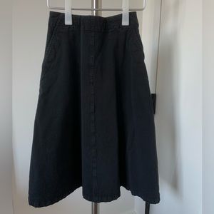 muji black midi skirt size xs